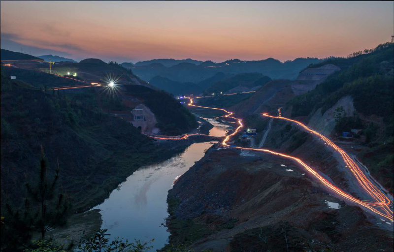 2018年3月29日黄家湾水利枢纽工程夜景，，，摄影 杨良强 (1)_好图看看.jpg