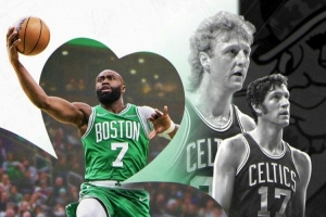 28.7分6.9板5.1助！杰伦·布朗成绿军第三位28+5+5球员 比肩伯德_24直播网